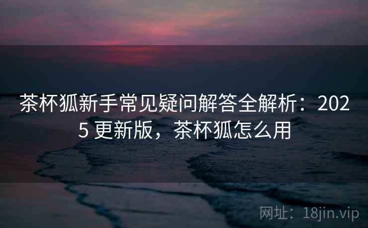 茶杯狐新手常见疑问解答全解析：2025 更新版，茶杯狐怎么用