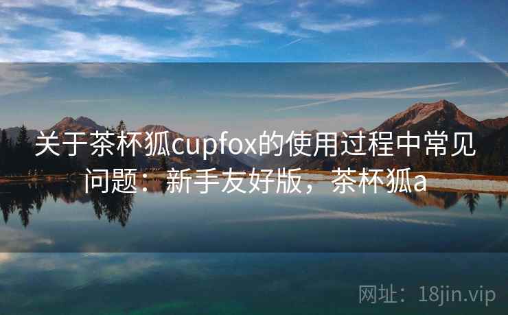 关于茶杯狐cupfox的使用过程中常见问题：新手友好版，茶杯狐a